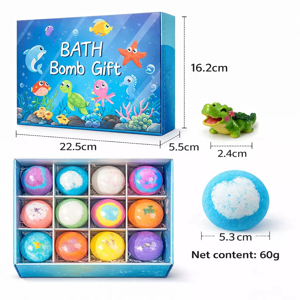 12-Piece Ocean Surprise Toy Bath Bomb Set